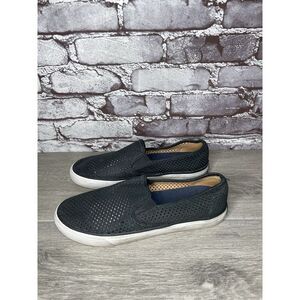 Sperry Seaside Perforated Black Suede Leather Slip On Shoes Sneakers 8M US/39EU